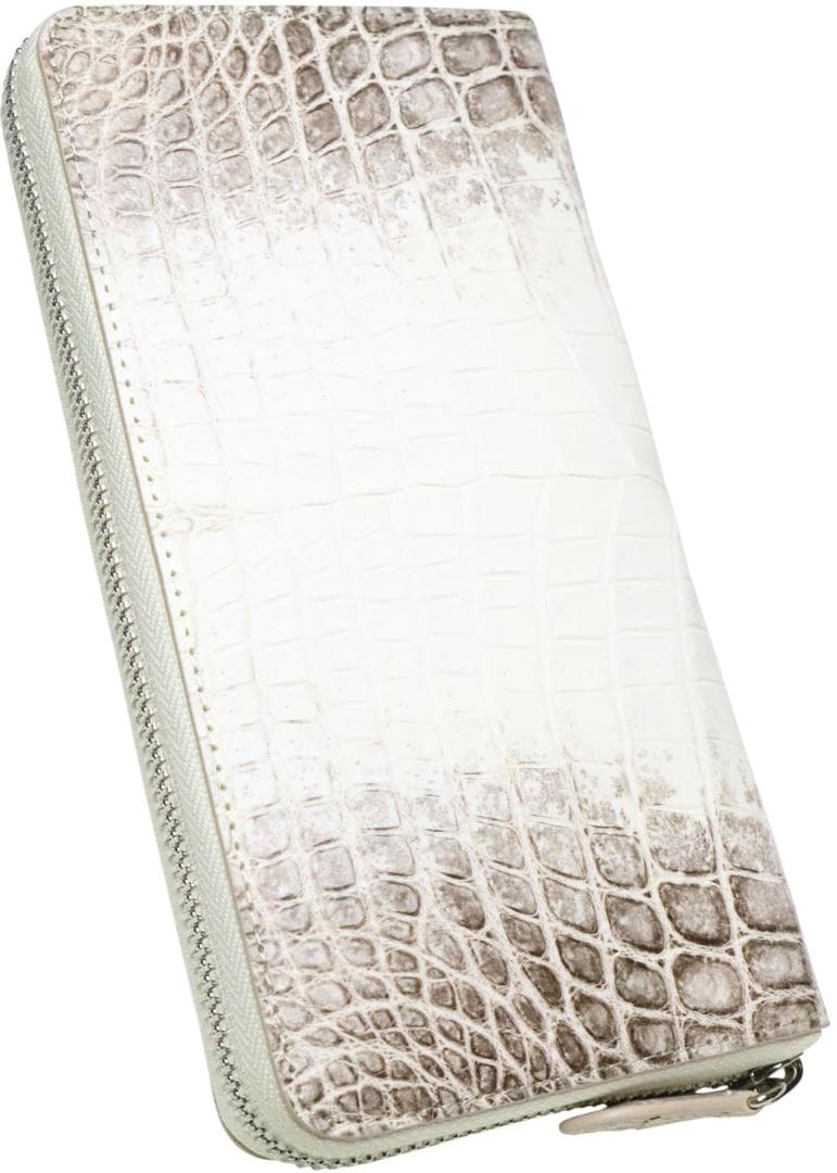 W51 超高級 極上仕上げ ヒマラヤクロコダイル 長財布 メンズ レディース 白