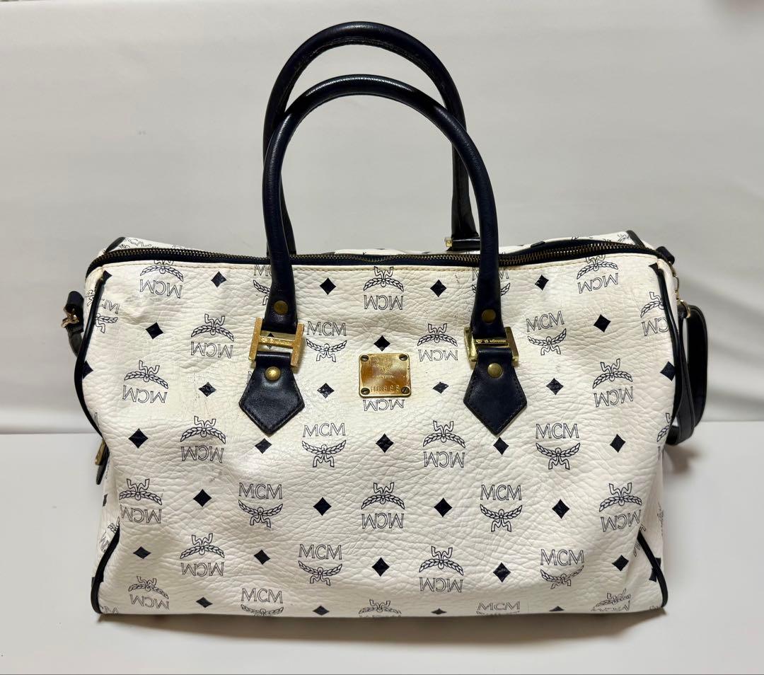 MCM ボストンバッグ ホワイト