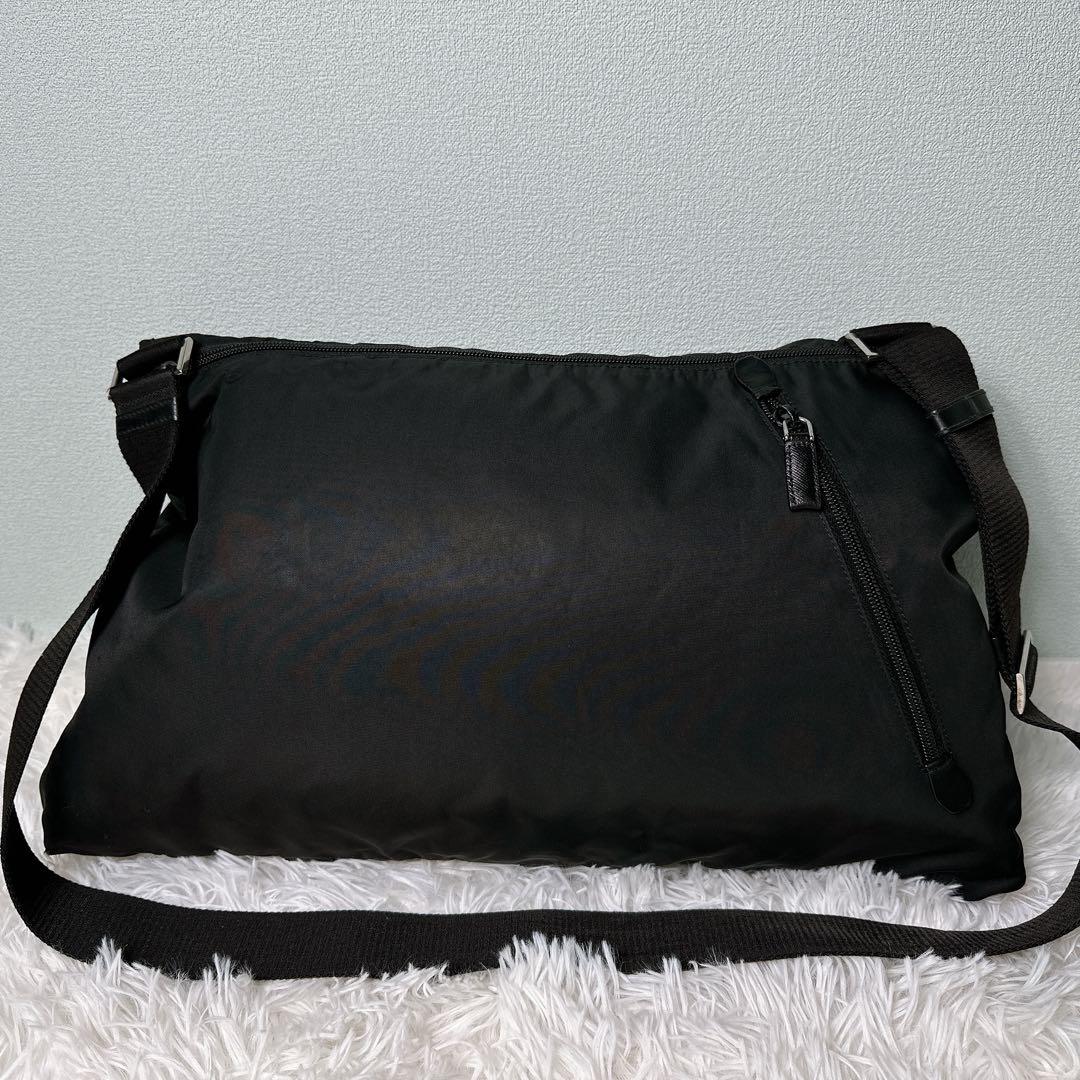 美品/現行✨プラダ メッセージジャーバッグ ショルダー BT0696 ブラック