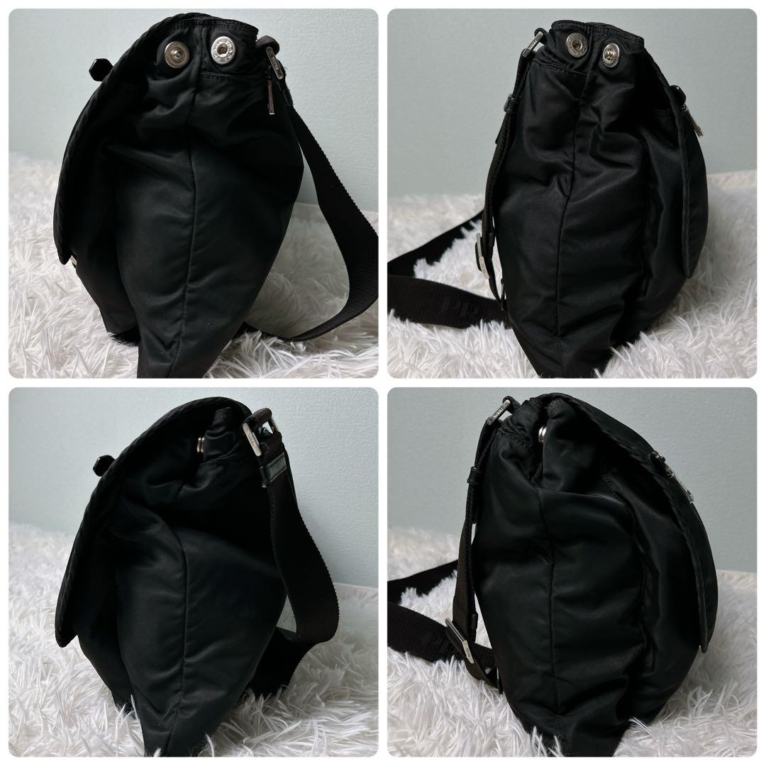 美品/現行✨プラダ メッセージジャーバッグ ショルダー BT0696 ブラック