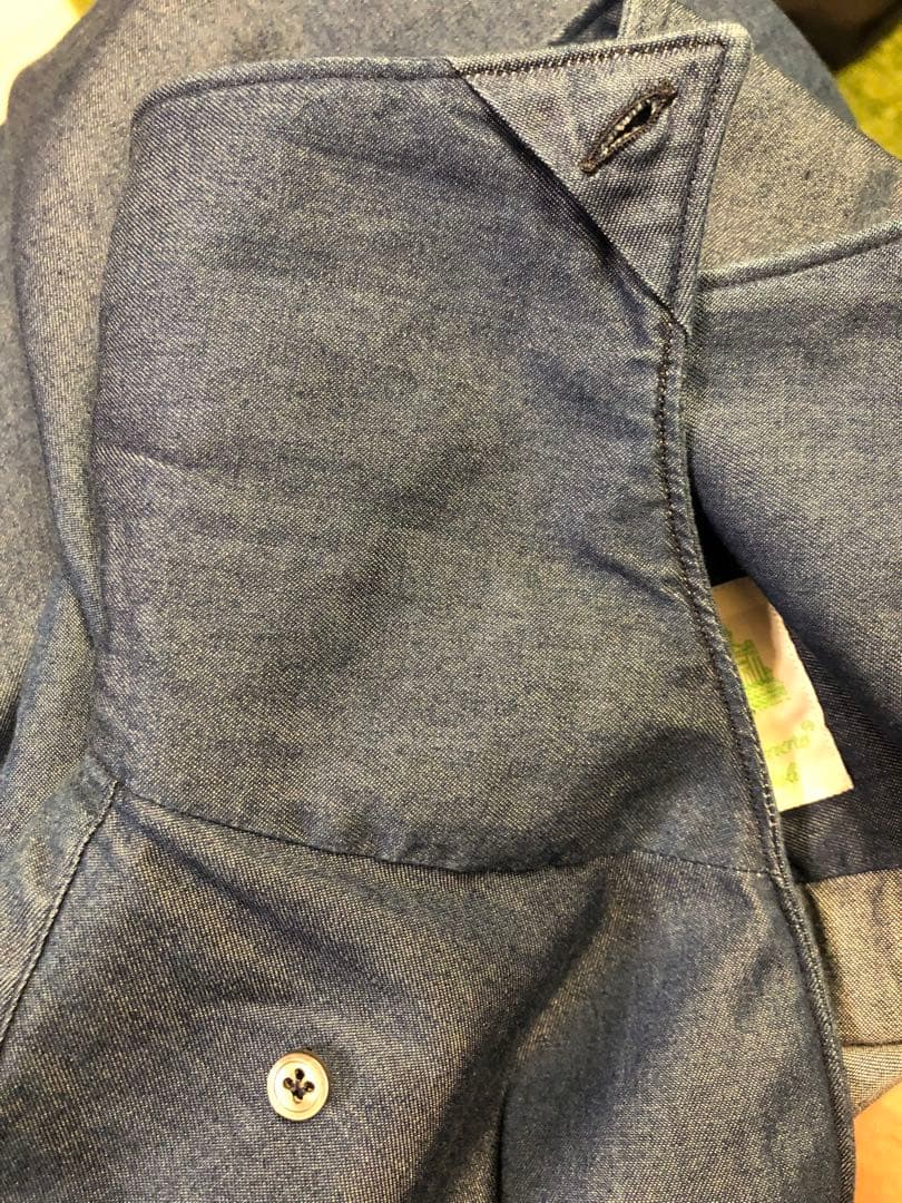 新作 フィナモレ MANUEL ワンピースカラー インディゴ デニムシャツ 38