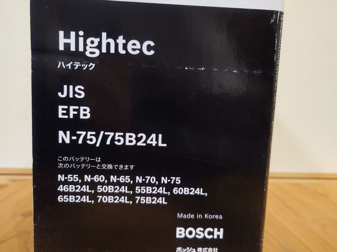 BOSCH Hightec N-75/75B24L バッテリー　未使用未開封品