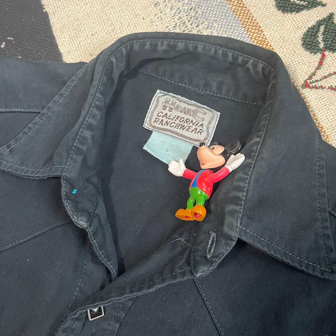 60s 70s HbarC ブラック ウエスタン シャツ 検索 50s レーヨン