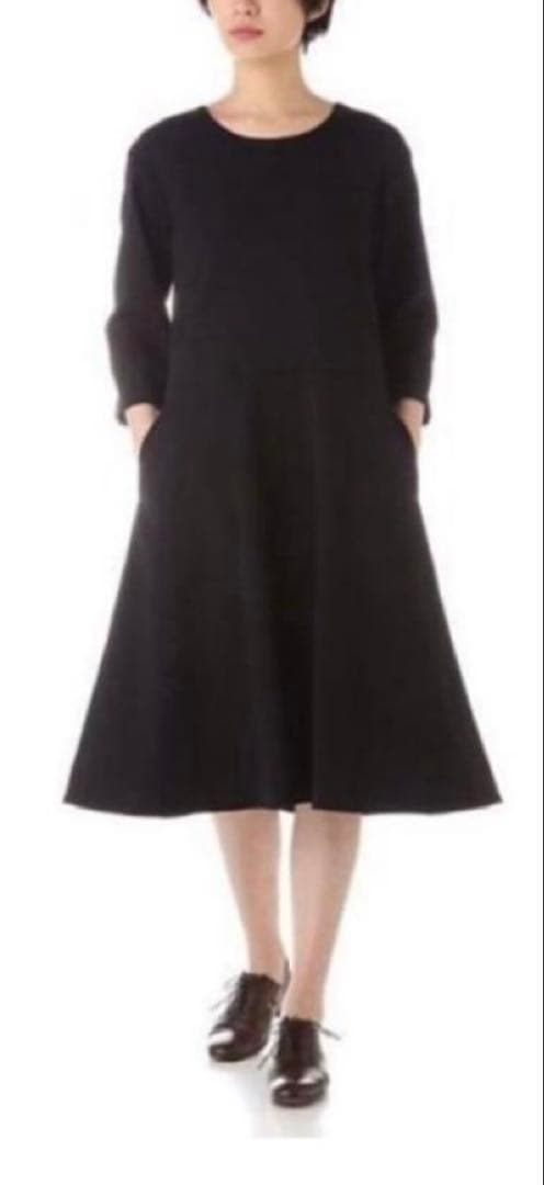 かりん✨マーガレットハウエル ソフトフランネル ブラックドレスワンピース