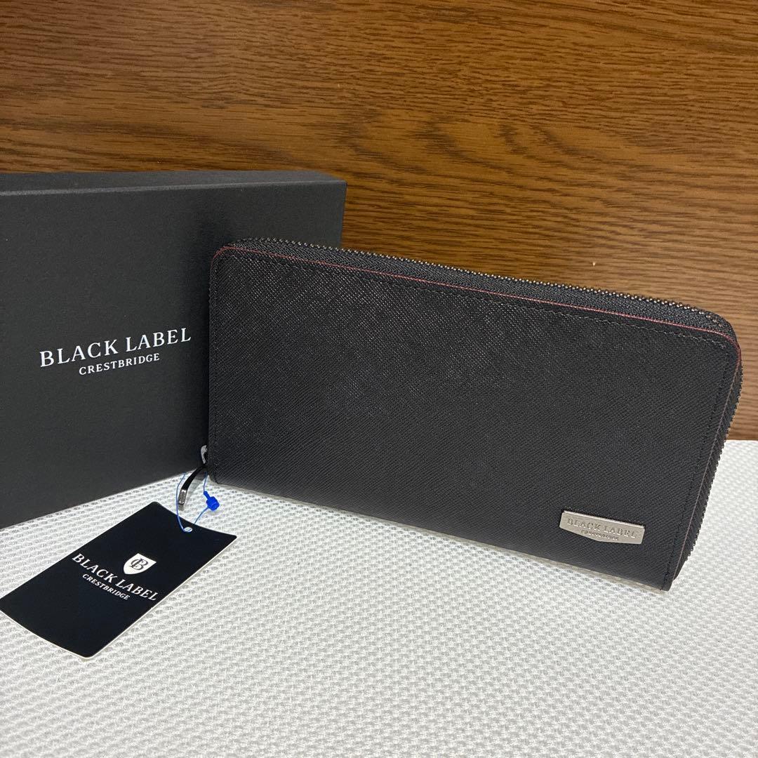 新品　ブラックレーベルクレストブリッジ　ラウンドジップ長財布　ブラック