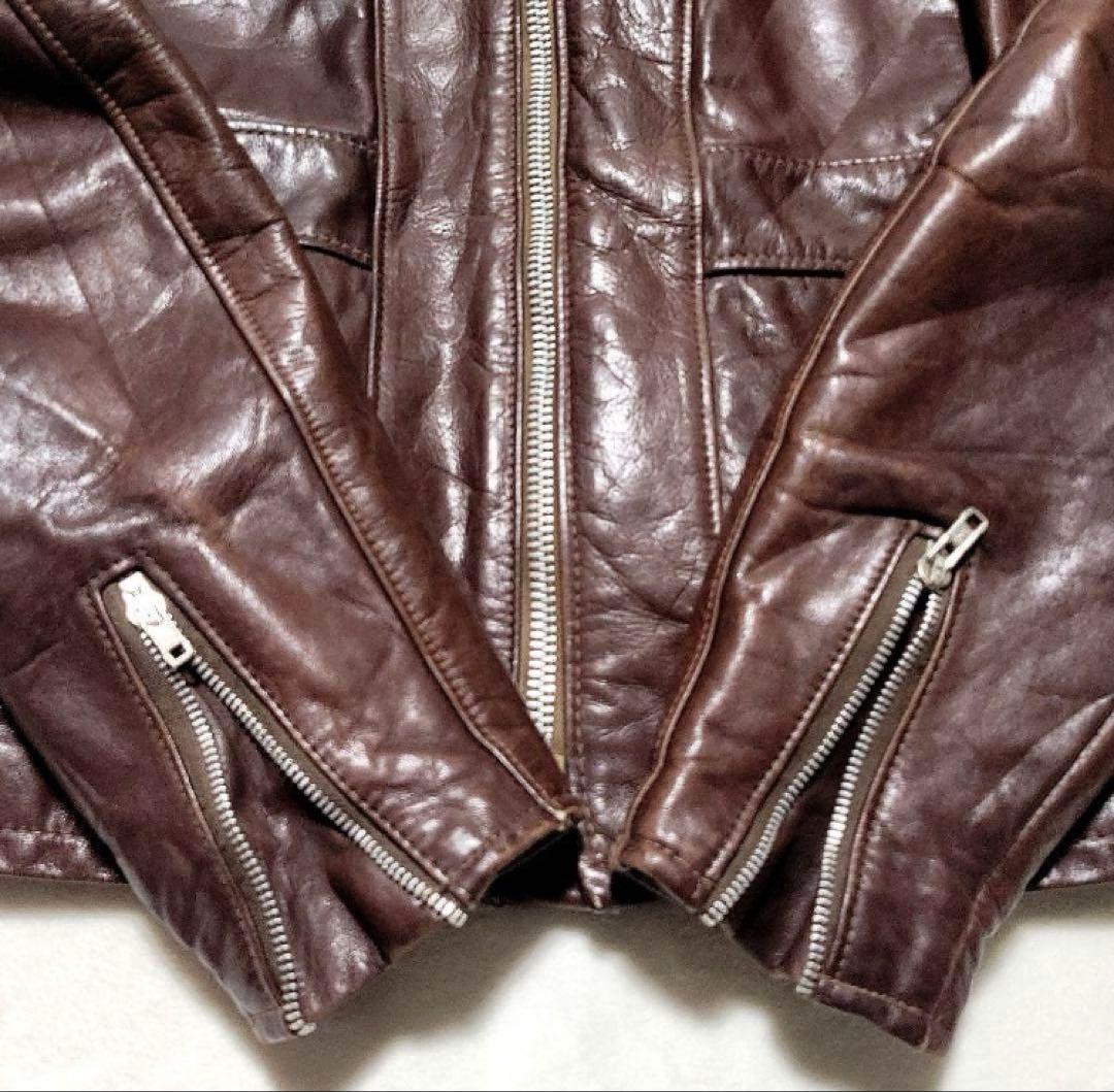 Schott（ショット）ライダースジャケット レザー ボアライナー ブラウン