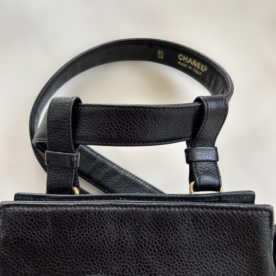 ★極美品　CHANEL キャビアスキン　ウエストポーチ