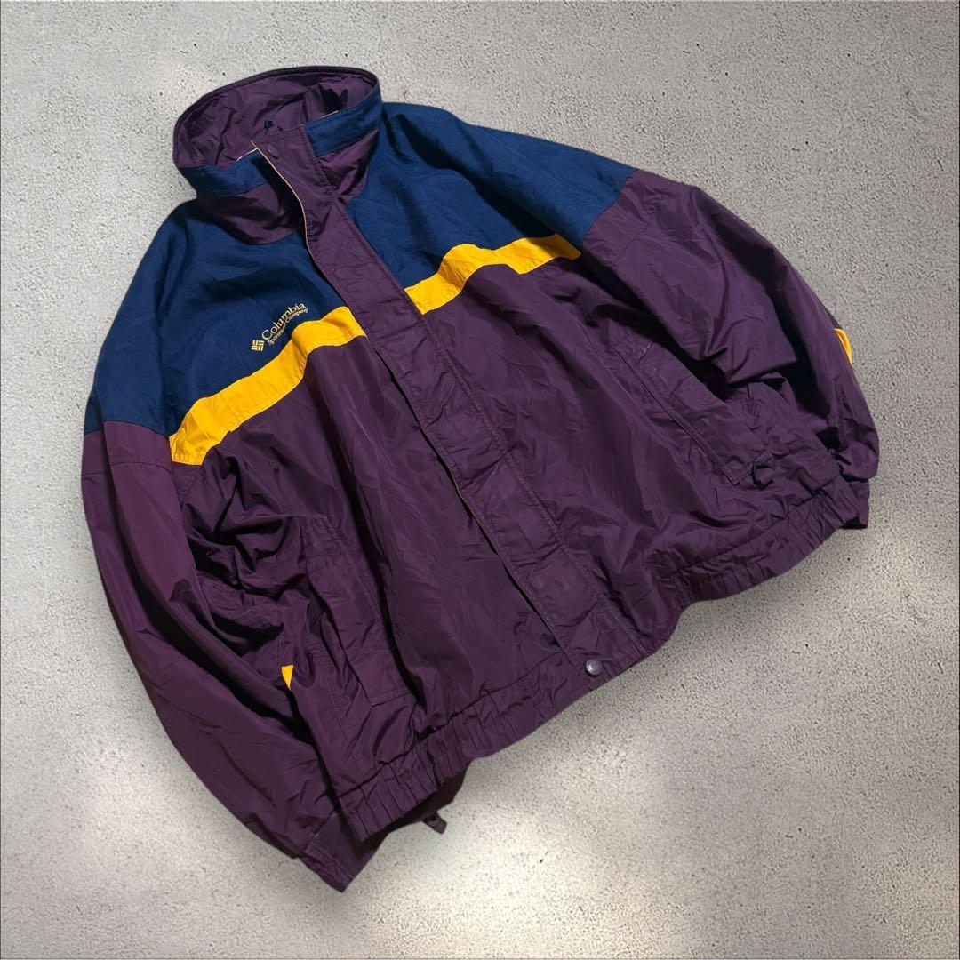 【I53】90s ColumbiaナイロンジャケットXLクレイジーカラー