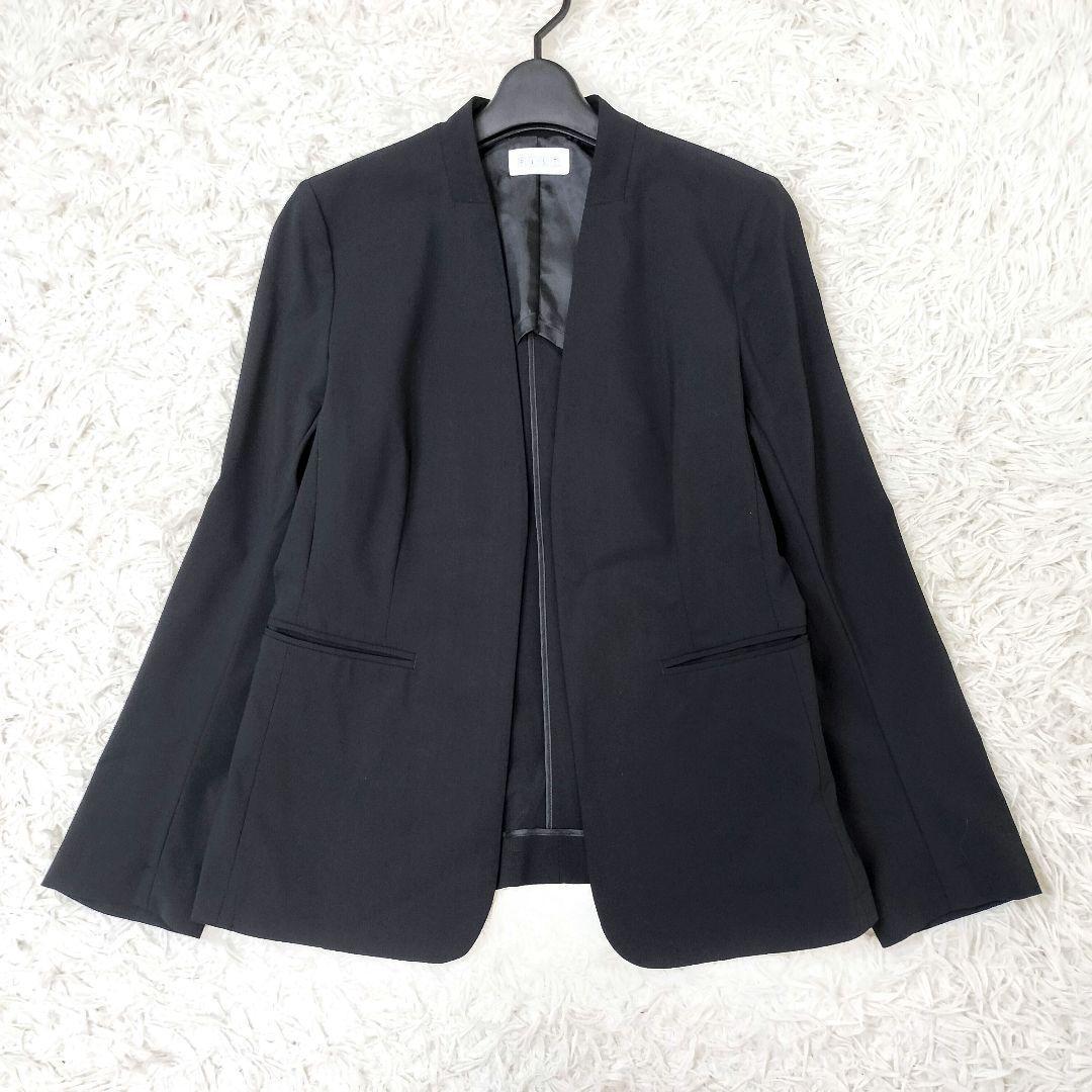 美品✨プラステ パンツスーツ ノーカラーセットアップ 星玲奈 ストレッチ 黒 L