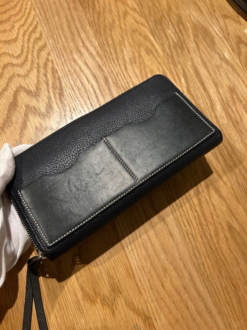 ロエベ　メンズ　長財布　ジッパー　ウォレット　黒　本革　ブラック　レディース