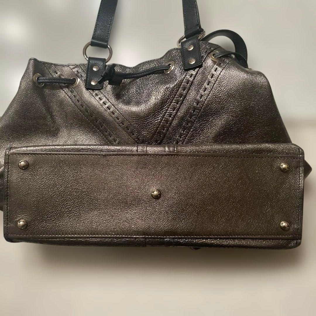 SAINT LAURENT サンローラン リバーシブルバッグ　黒　ブロンズ