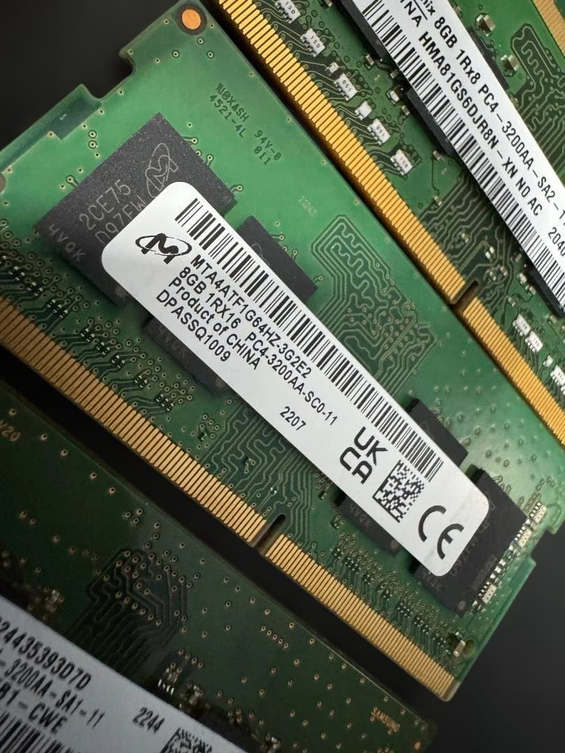 PC4-3200 8GB メモリ 4枚セット／メーカー混在／現状品