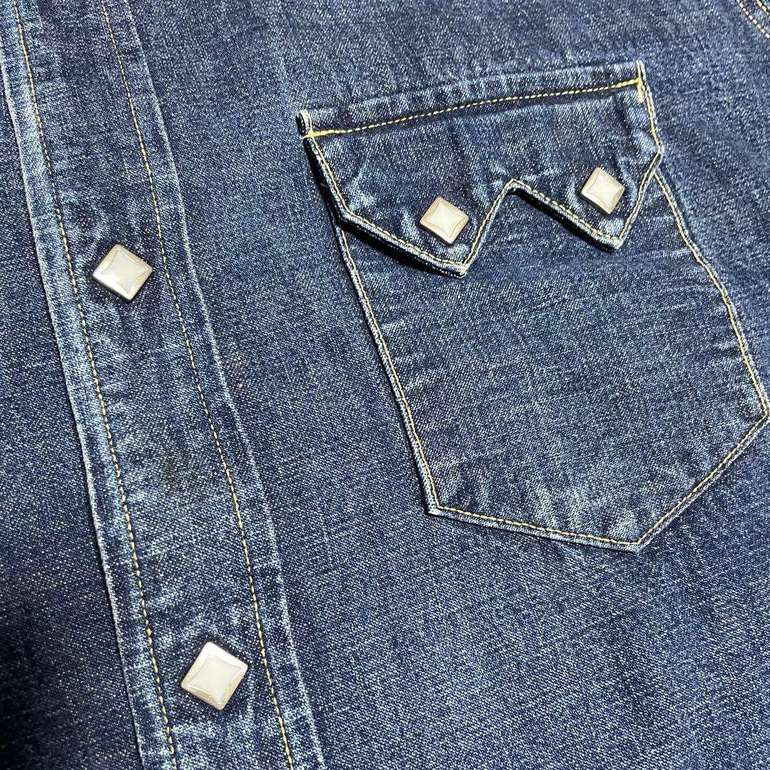 ザリアルマッコイズ　ジョーマッコイ　デニムウエスタンシャツ　濃紺　L相当