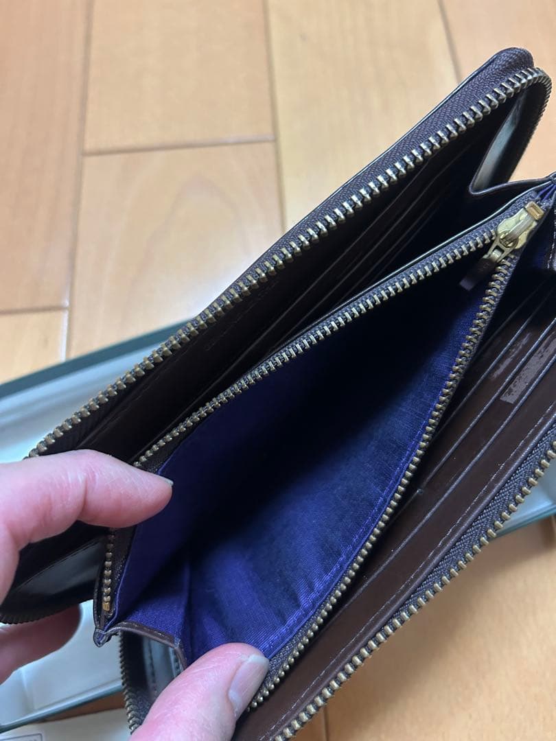 ポールスミス ヴィンテージマルチストライプ ラウンドファスナー レザー 長財布