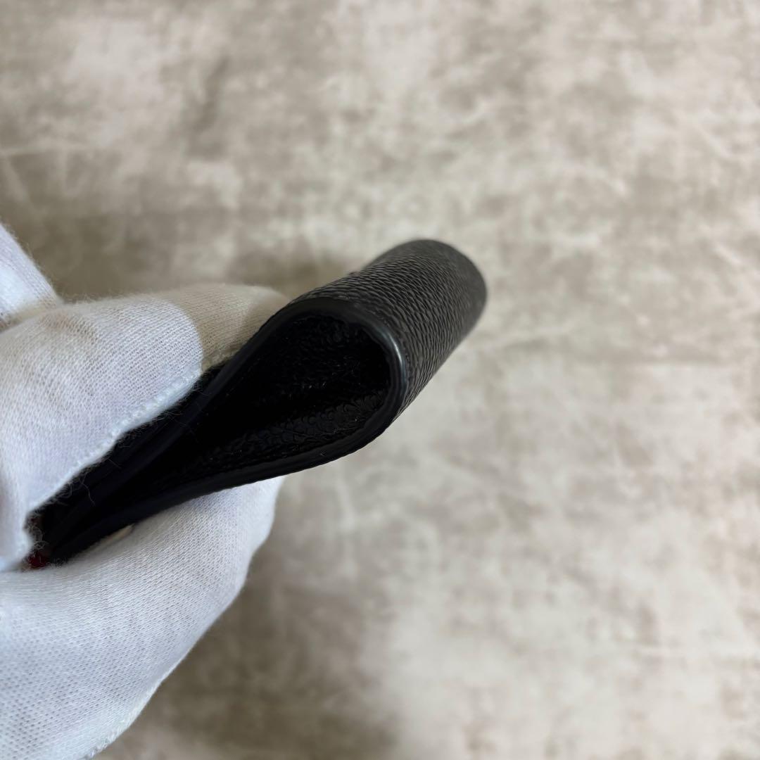 I147 未使用品✨トムブラウン　ケース　財布　コンパクト　レザー　黒