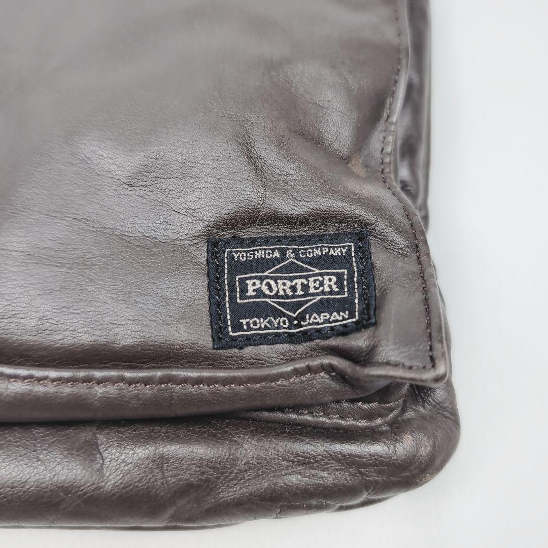 【美品】【希少】 ポーター タンカーオールレザー バッグ ダークブラウン