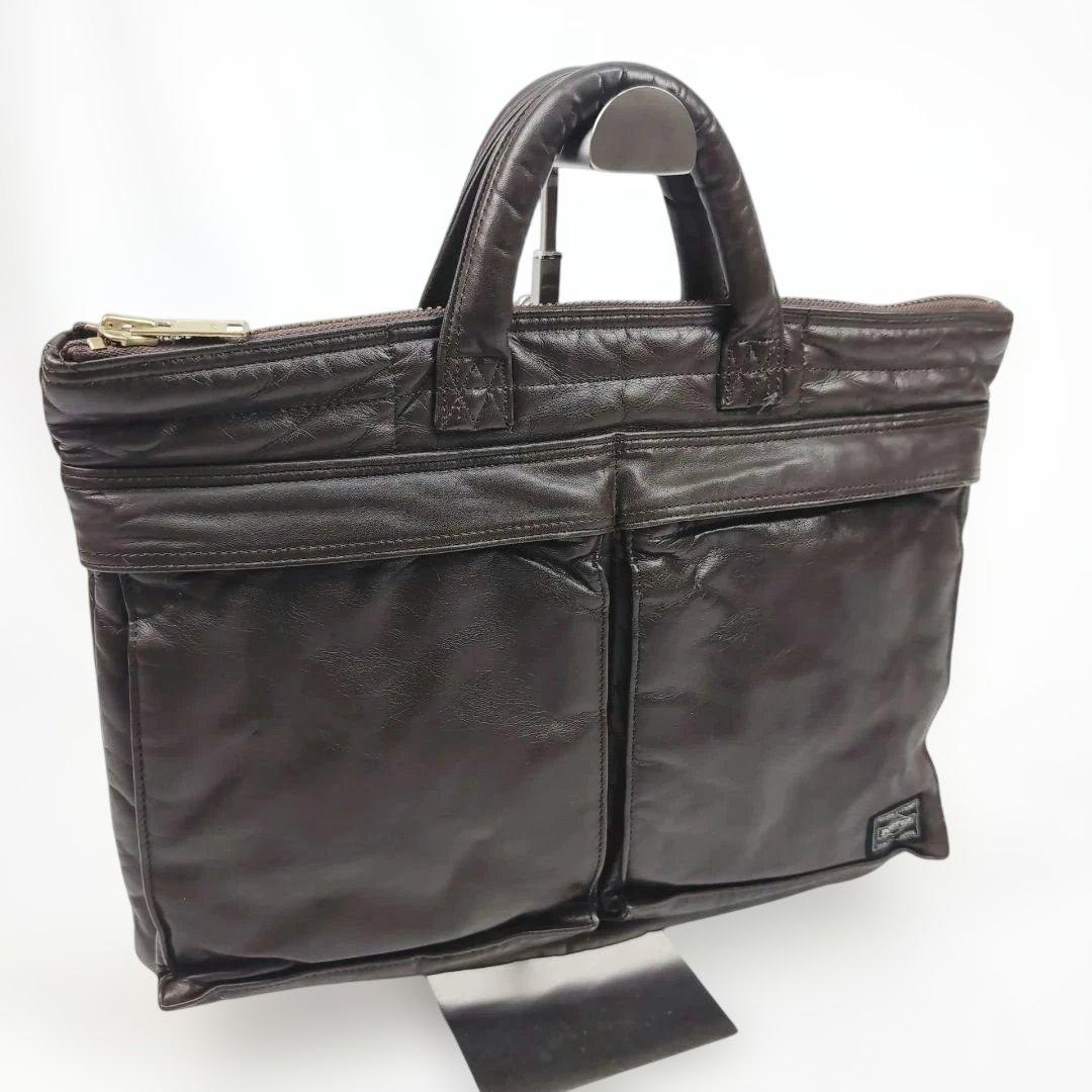 【美品】【希少】 ポーター タンカーオールレザー バッグ ダークブラウン