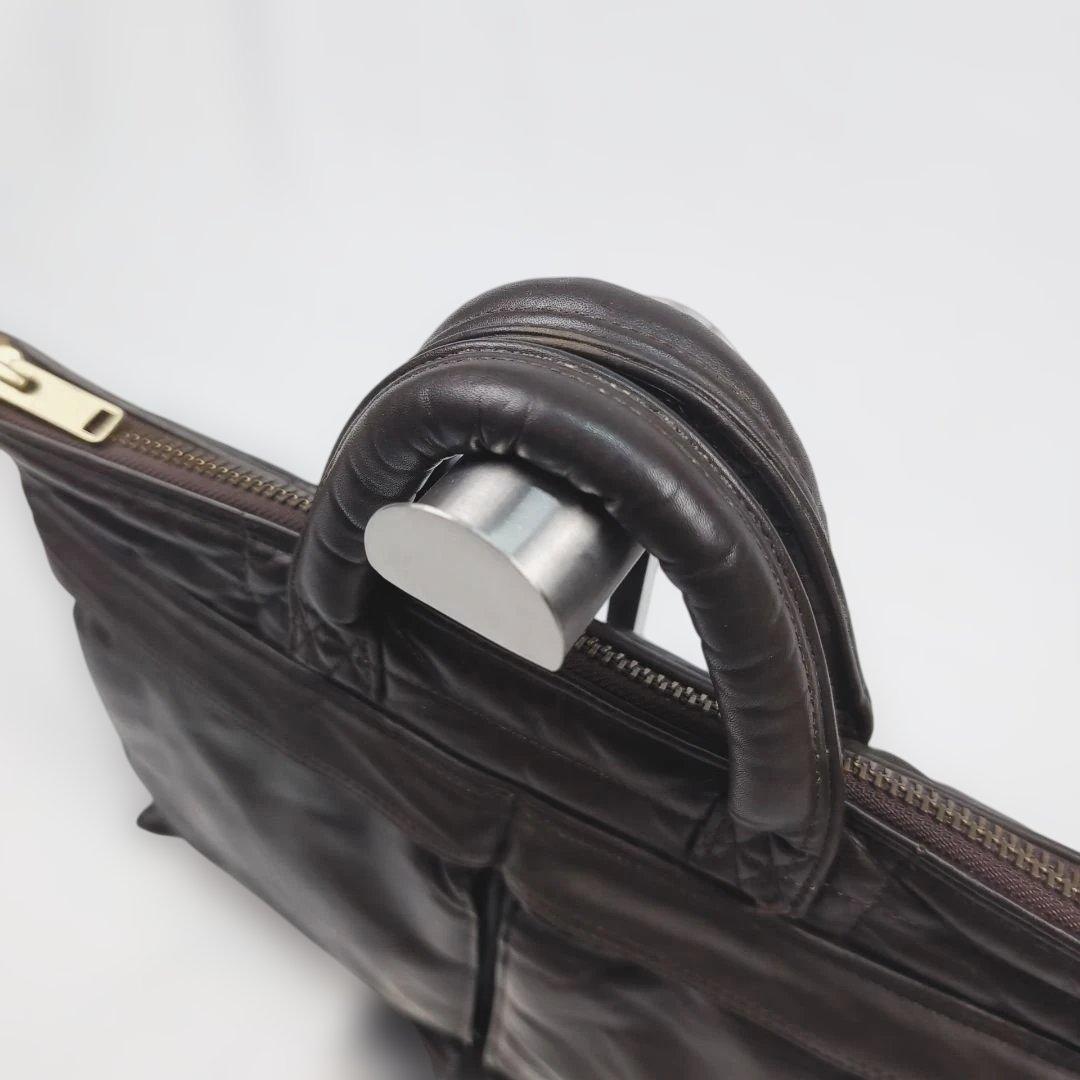 【美品】【希少】 ポーター タンカーオールレザー バッグ ダークブラウン