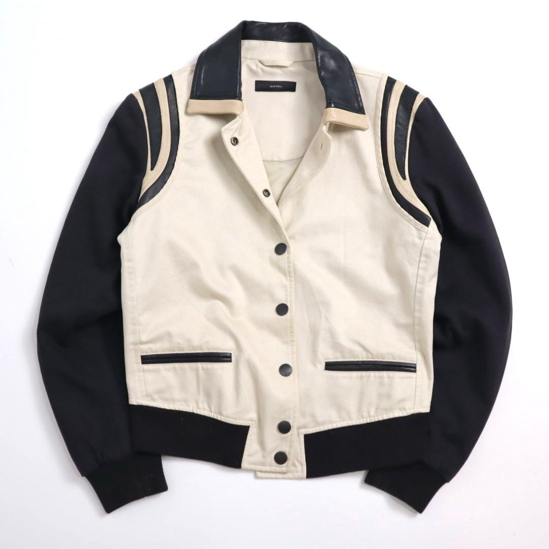 diesel ディーゼル 肩ライン テディジャケット 短丈 スタジャン ブルゾン