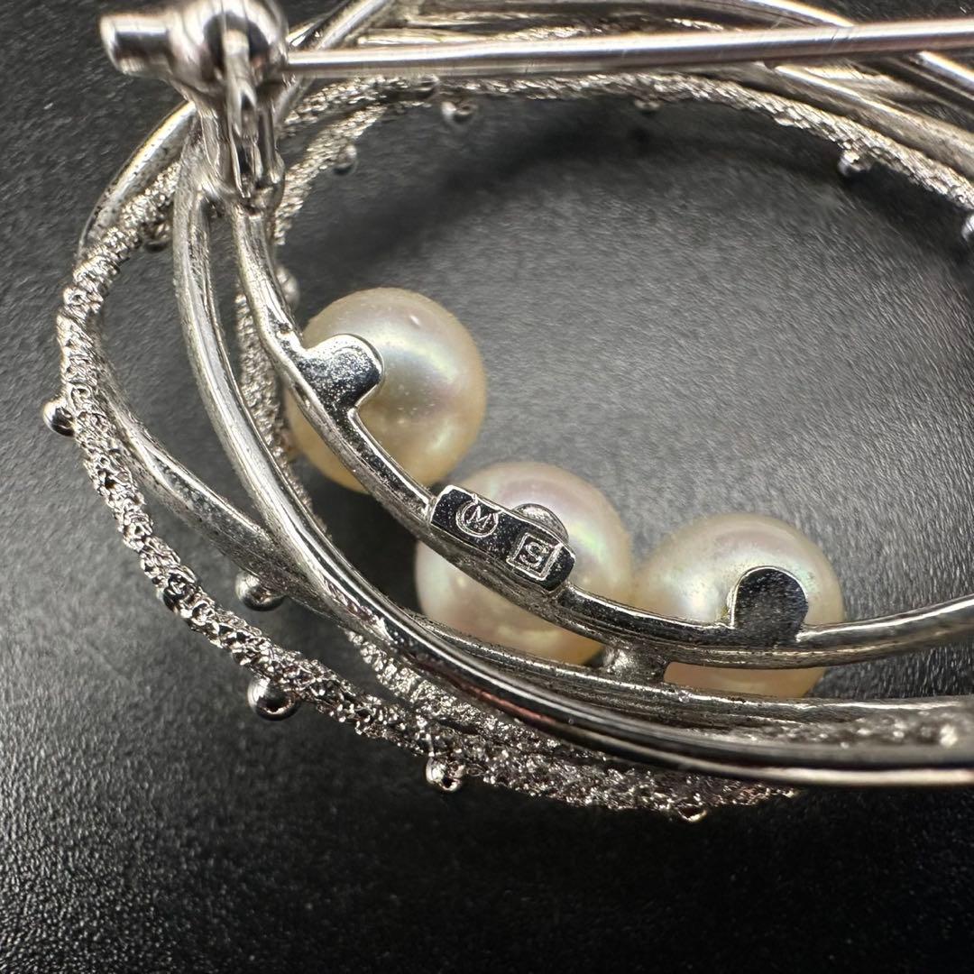 極美品✨　MIKIMOTO ミキモト　パール　ブローチ　ロゴ　刻印　1461