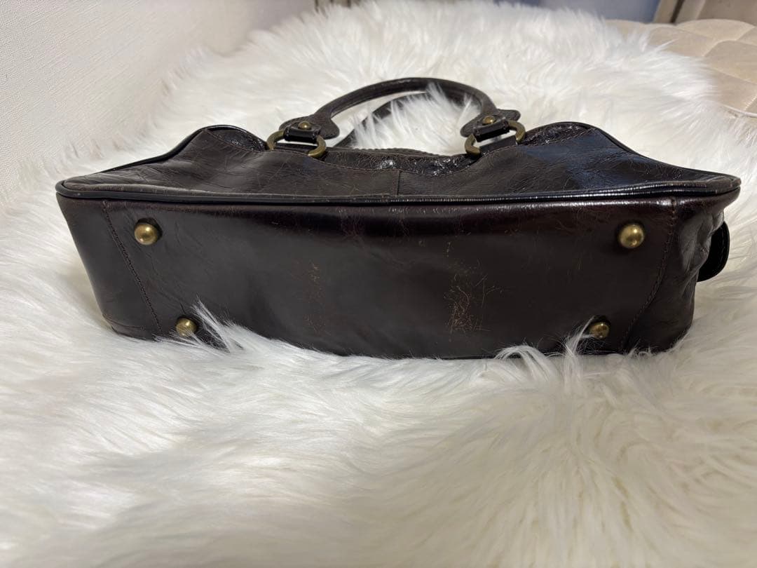 ANNA SUI レザー ハンドバッグ ダークブラウン　アナスイ