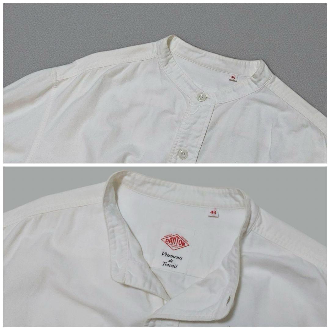 DANTON　バンドカラー　オックスフォード　シャツ　日本製　44 大きいサイズ