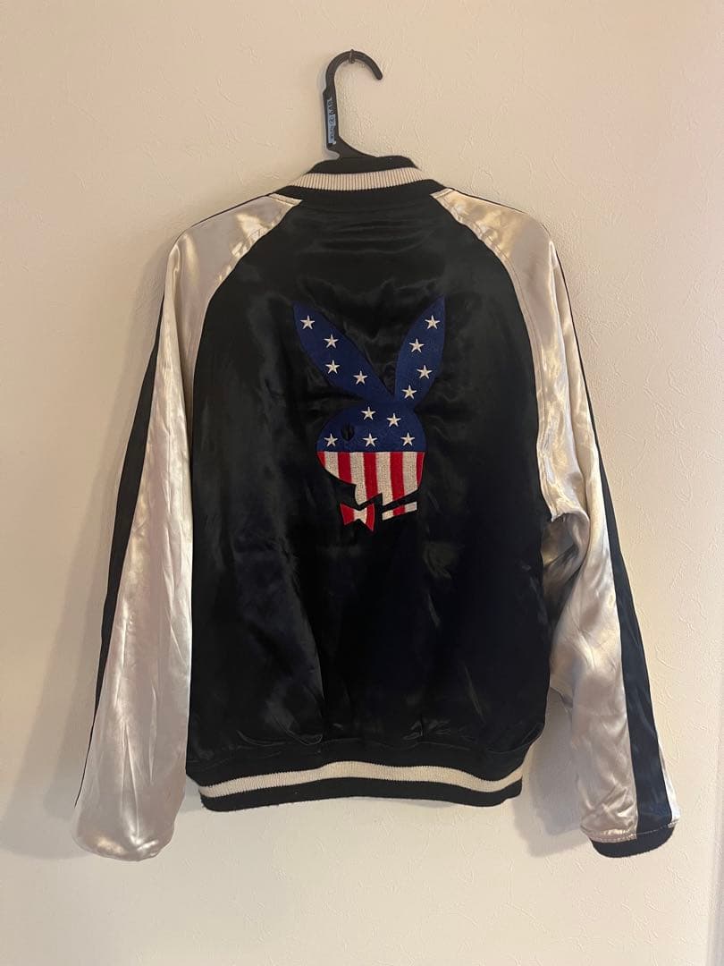 Playboy スカジャン ブラック/シルバー