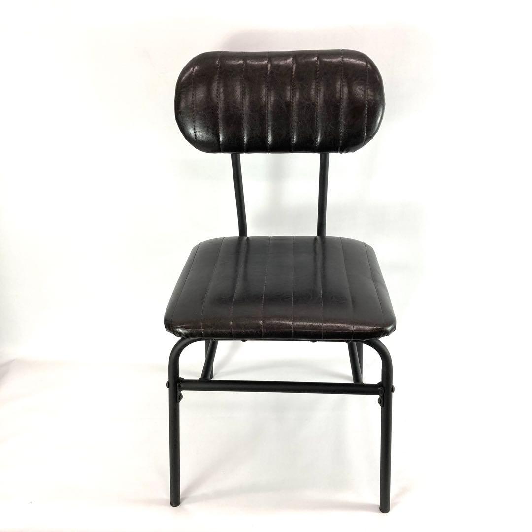 ピ*ん様 アンティークデザイン インダストリアル スチールフレームチェアー ブラ