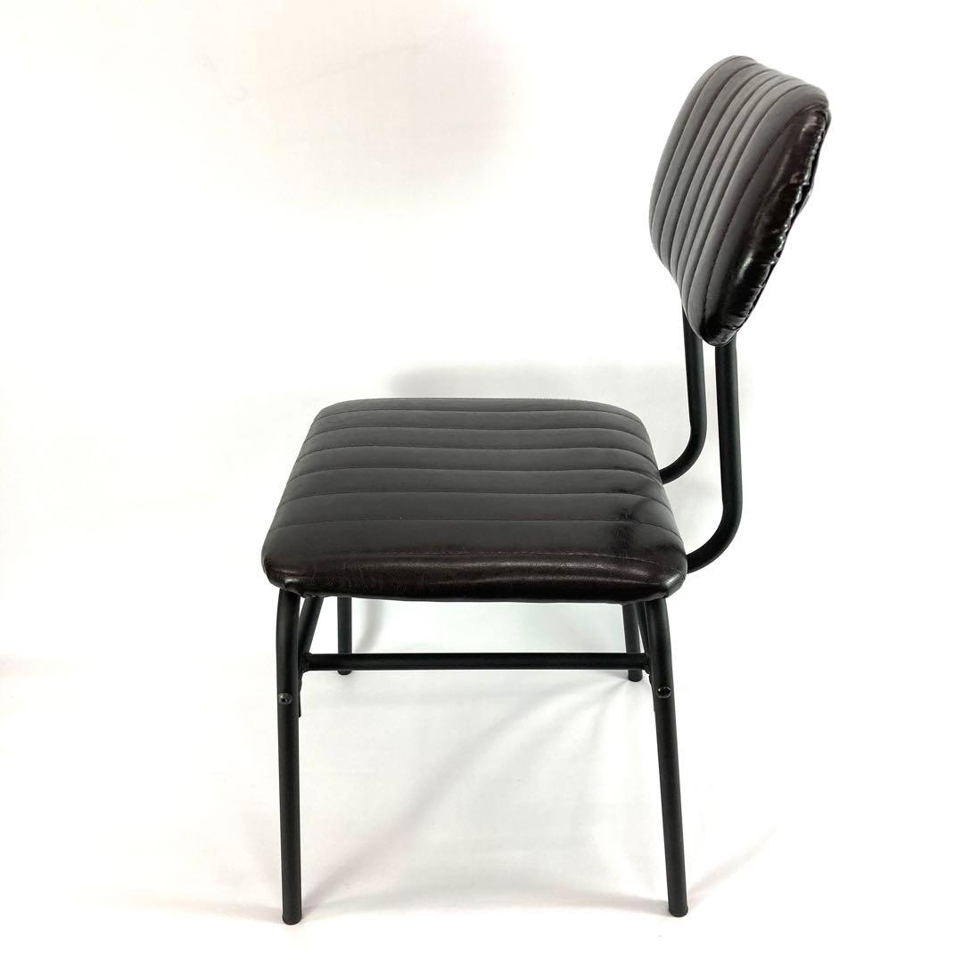 ピ*ん様 アンティークデザイン インダストリアル スチールフレームチェアー ブラ