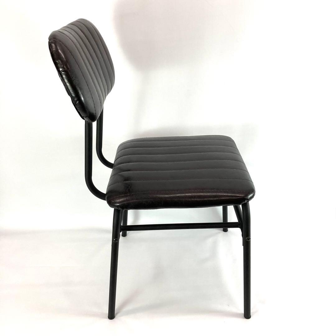 ピ*ん様 アンティークデザイン インダストリアル スチールフレームチェアー ブラ