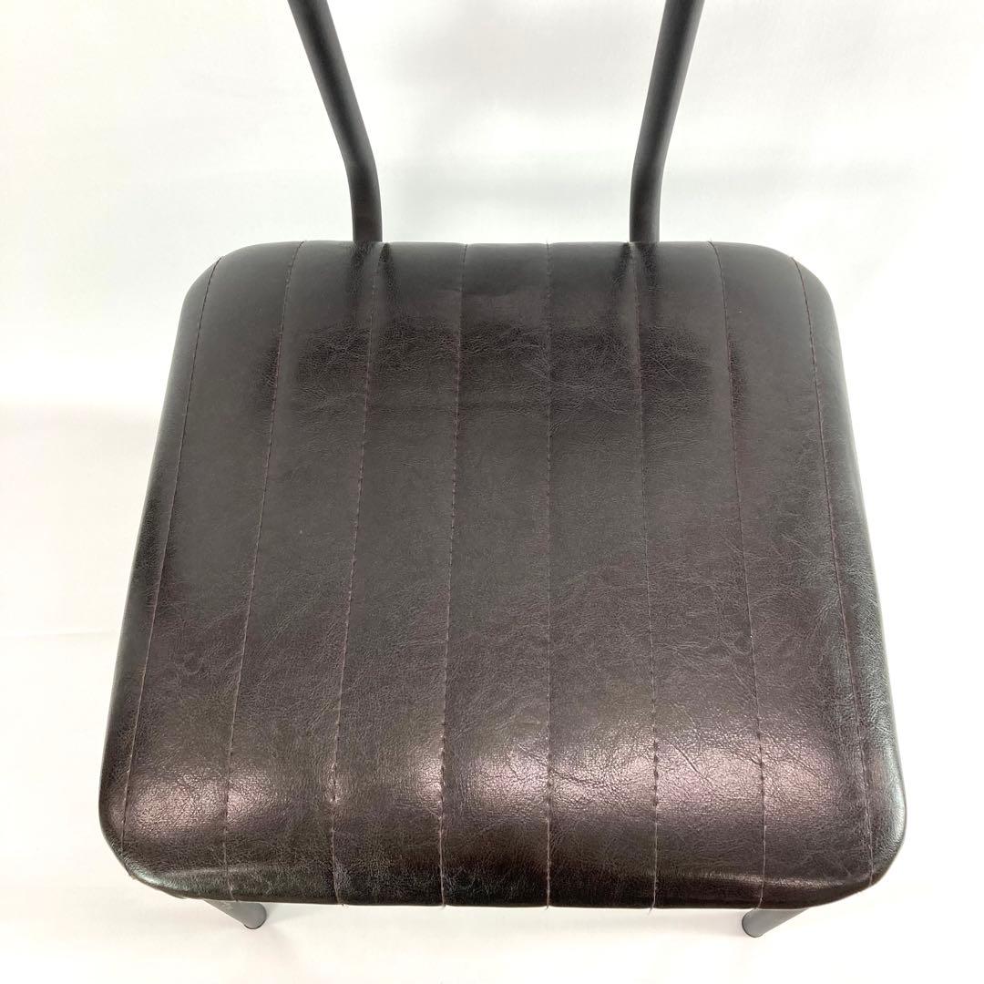 ピ*ん様 アンティークデザイン インダストリアル スチールフレームチェアー ブラ