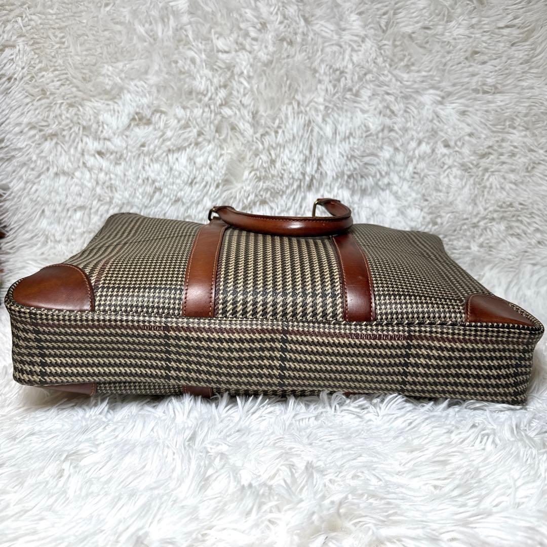 ポロラルフローレン ビジネスバッグ A4可能 千鳥格子 ブリーフケース ロゴ金具