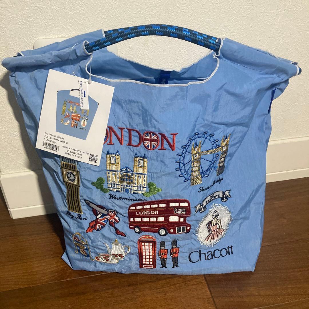 【新品・正規品】 ボール＆チェーンChacott ロンドン刺繍エコバッグMサイズ