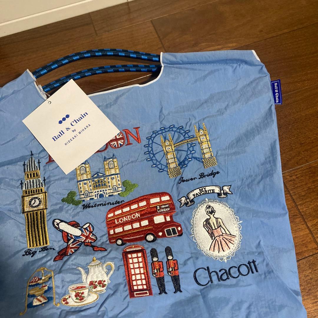 【新品・正規品】 ボール＆チェーンChacott ロンドン刺繍エコバッグMサイズ