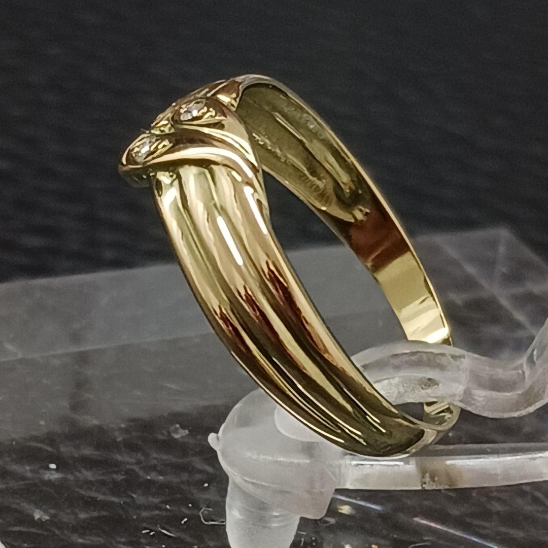 (B010604) K18 YG リング 指輪 約13号 ダイヤモンド