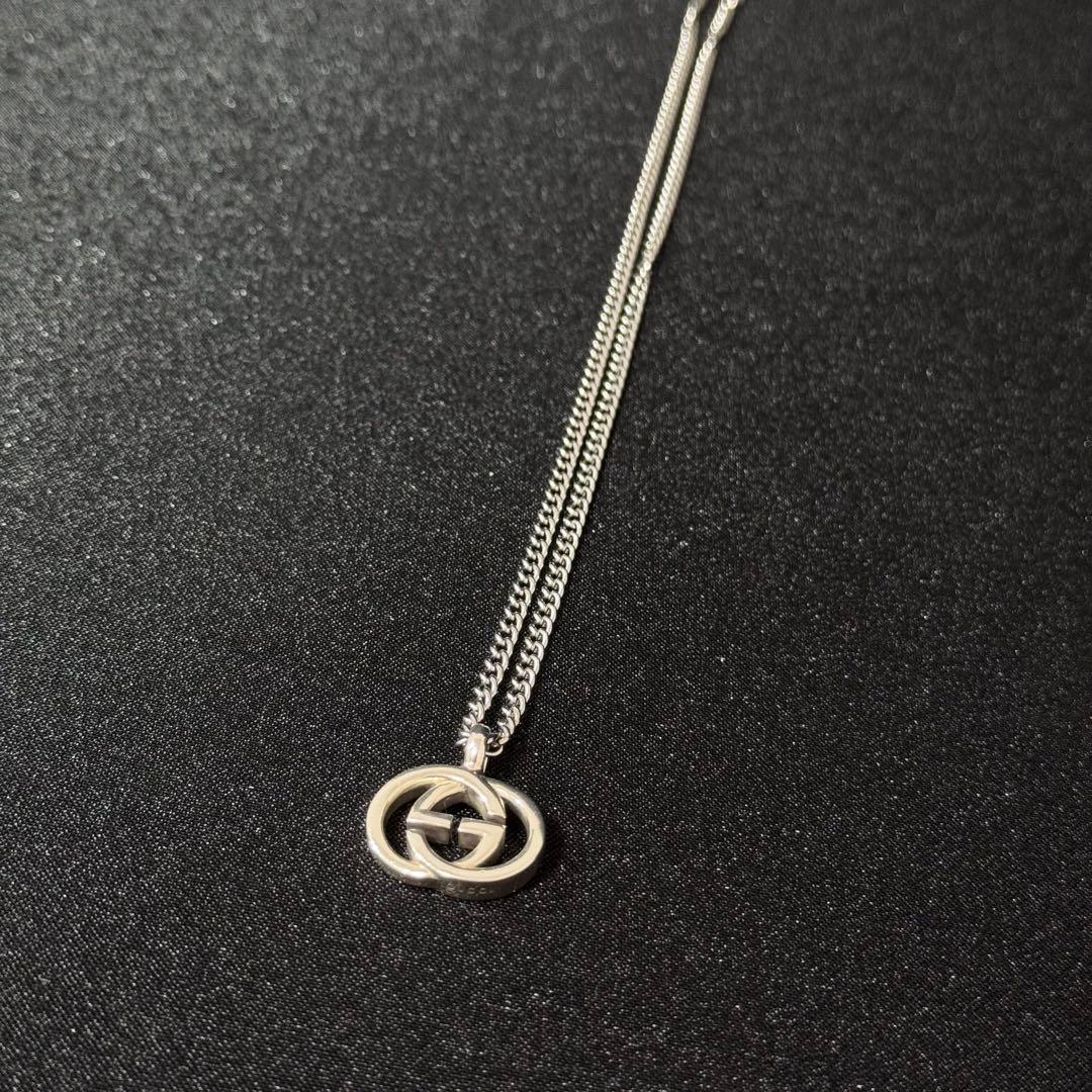 GUCCI Gペンダント　シルバー　50cm