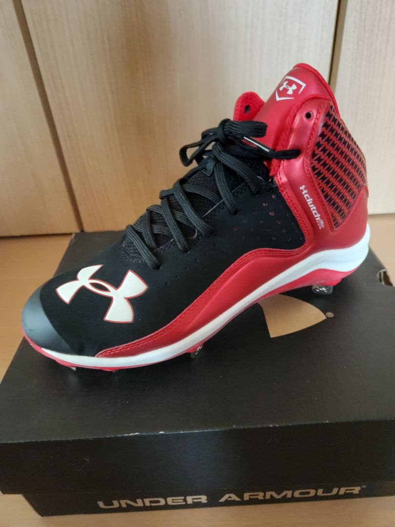 アンダーアーマー　スパイク　黒/赤　YARD MID ST　野球