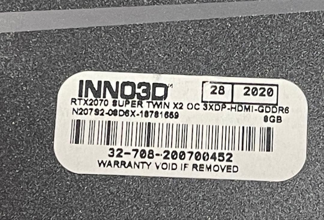 グラフィックボード・グラボ・ビデオカード INNO3D GEFORCE RTX 2070 SUPER TWIN X2 OC