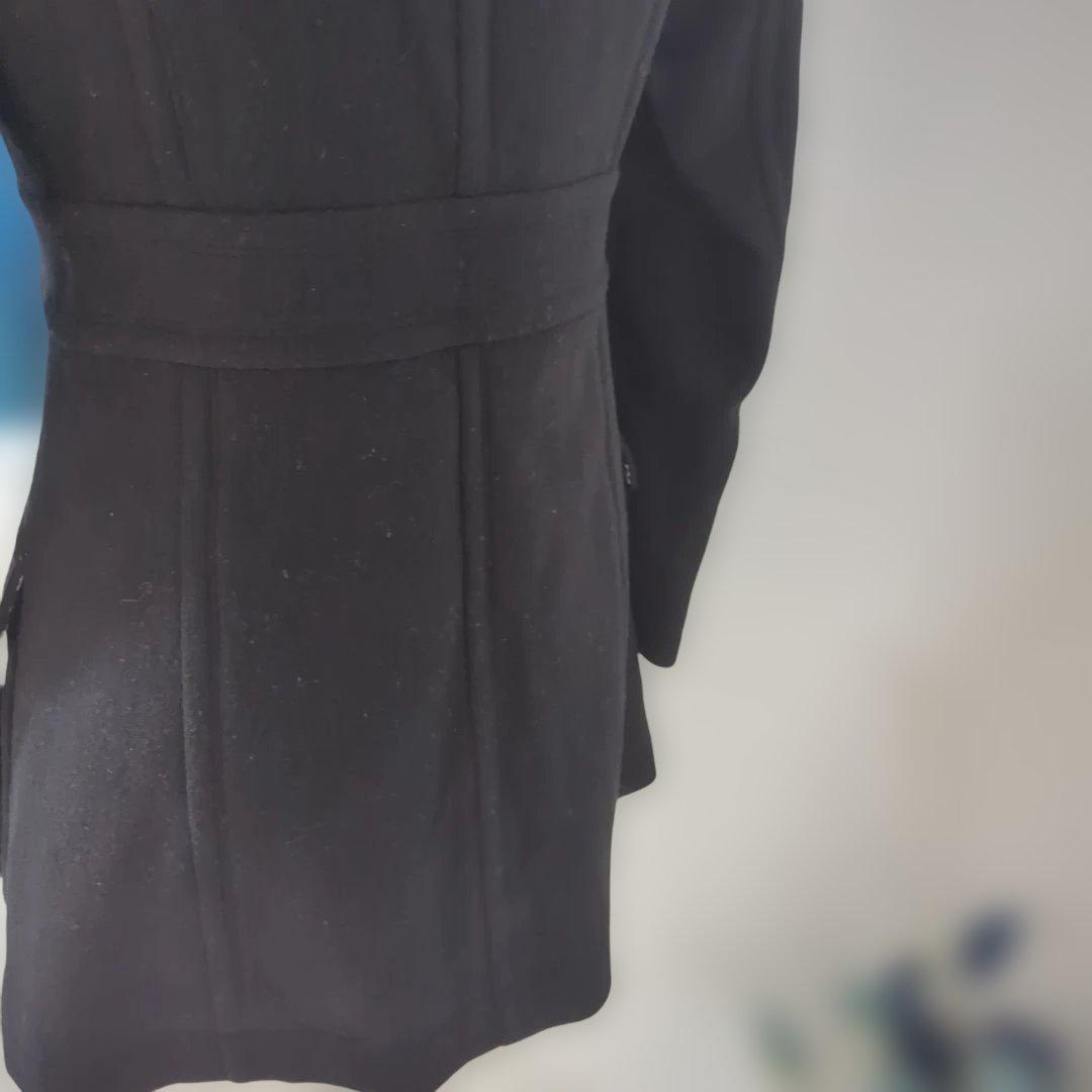 バーバリー黒 ダッフルコート チェック裏地付き