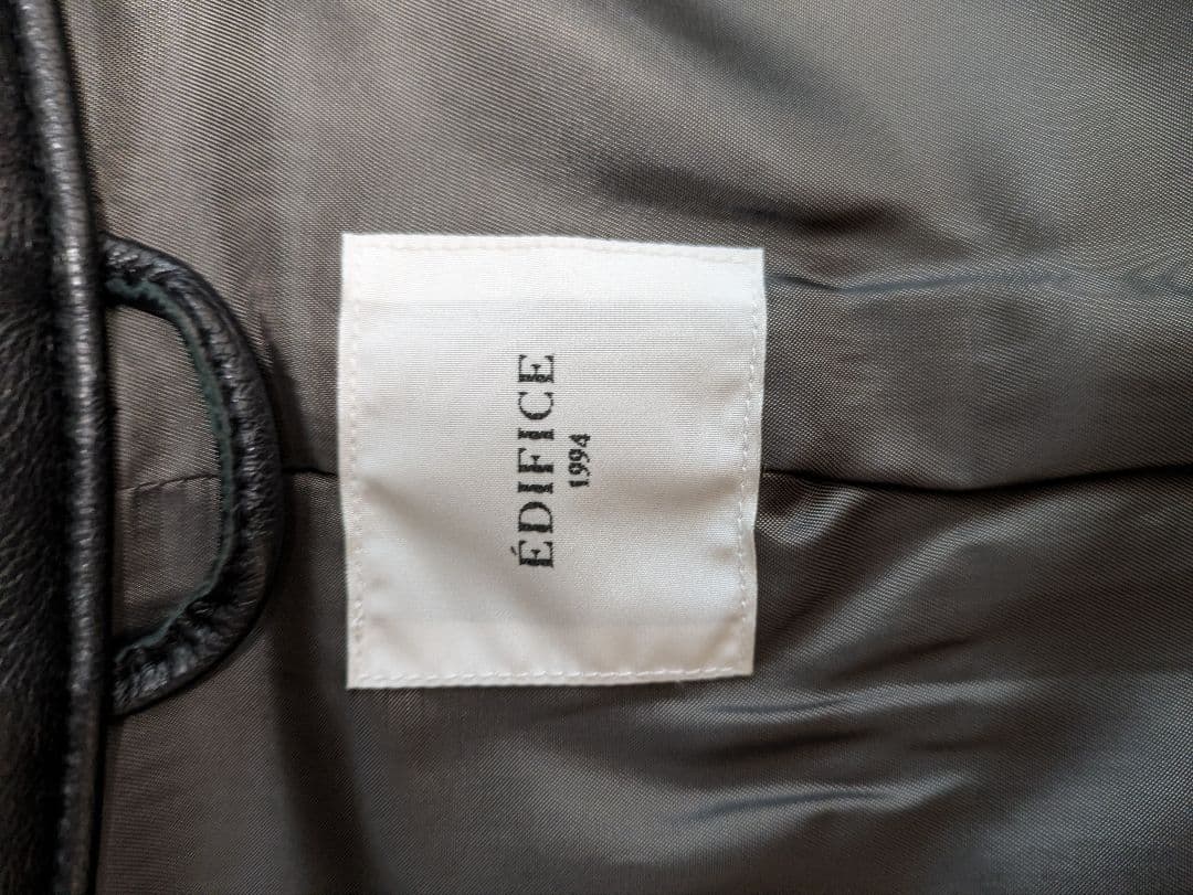 ÉDIFICE 黒 レザー シングルライダースジャケット Lサイズ