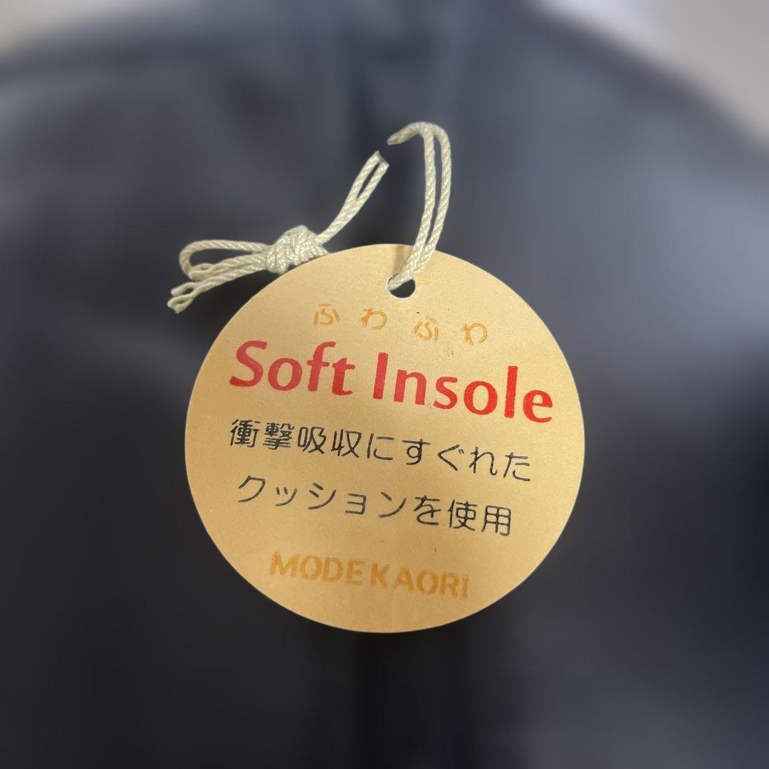 新品タグ付★MODE KAORI レザーバックゴアロングブーツブラック 24cm