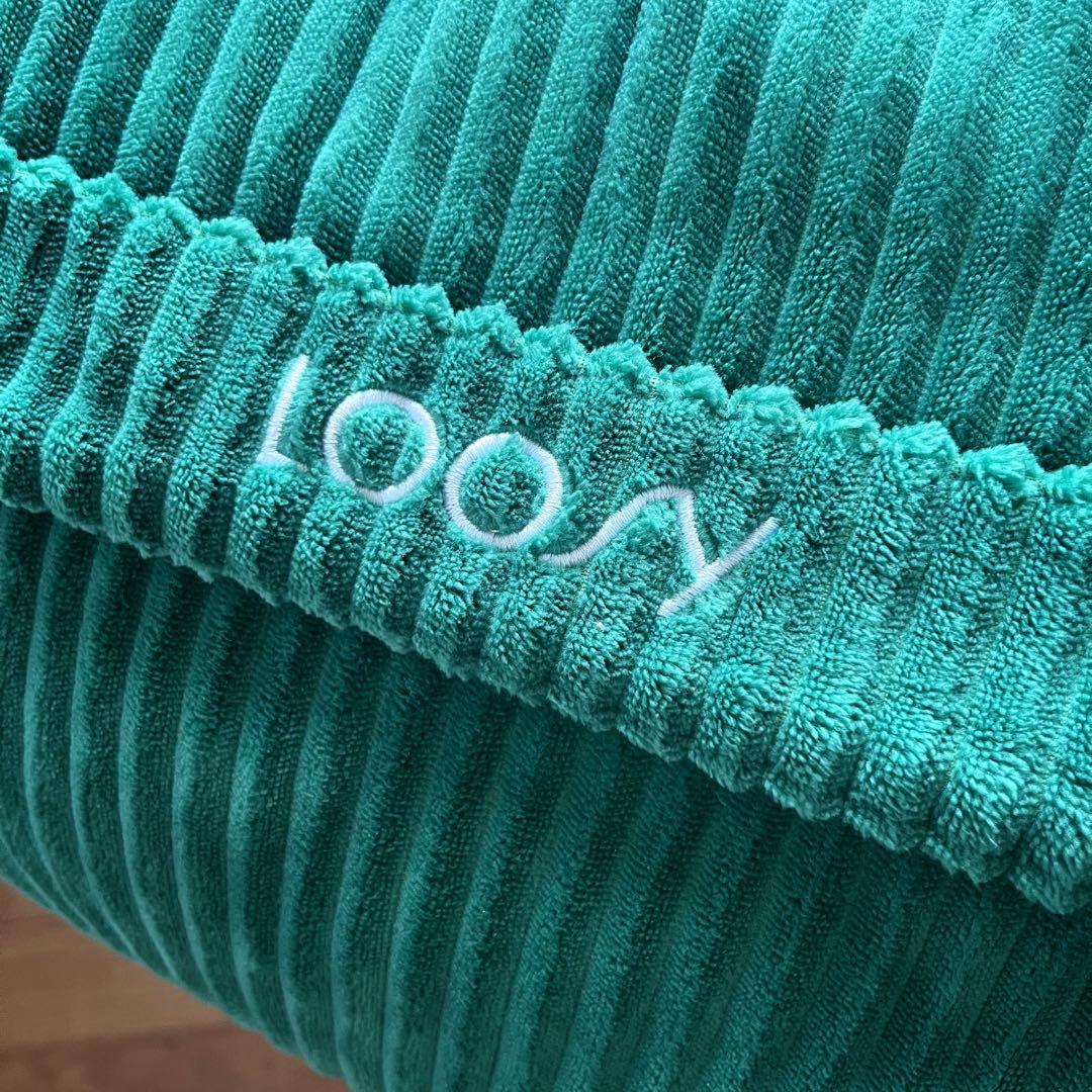 取付無料！LOOSY ルージー 1人掛けビーズソファ グリーン コーデュロイ