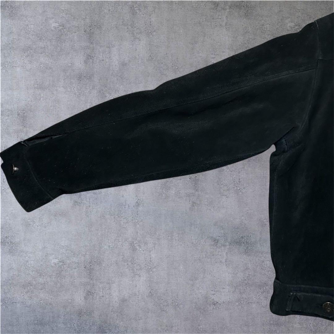 80s unknown スエード レザージャケット 短丈 本革 ブラック