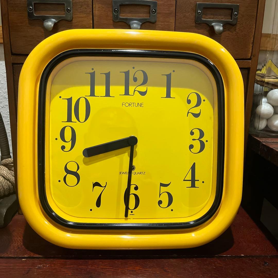 昭和レトロ ポップ FORTUNE JEWELRY QUARTZ 壁掛け時計