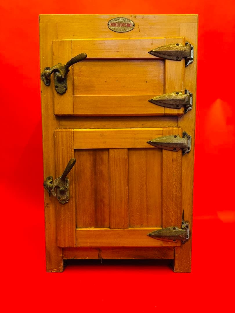 昭和レトロ アンティーク 氷冷蔵庫 木製 HOKUYOREIKI