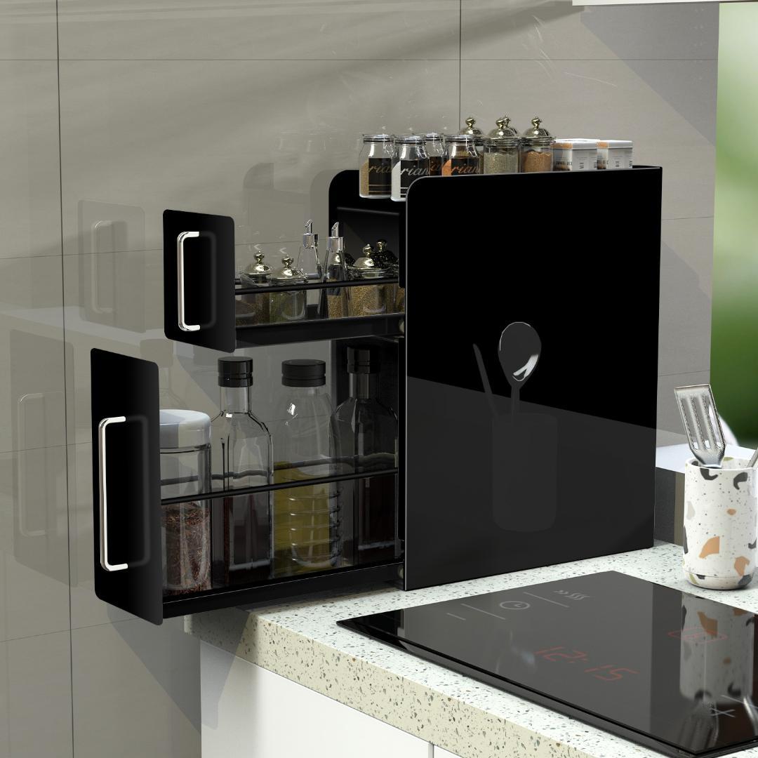 ホワイト ブラック 隠せる 調味料 ラック タワー tower 隙間 収納