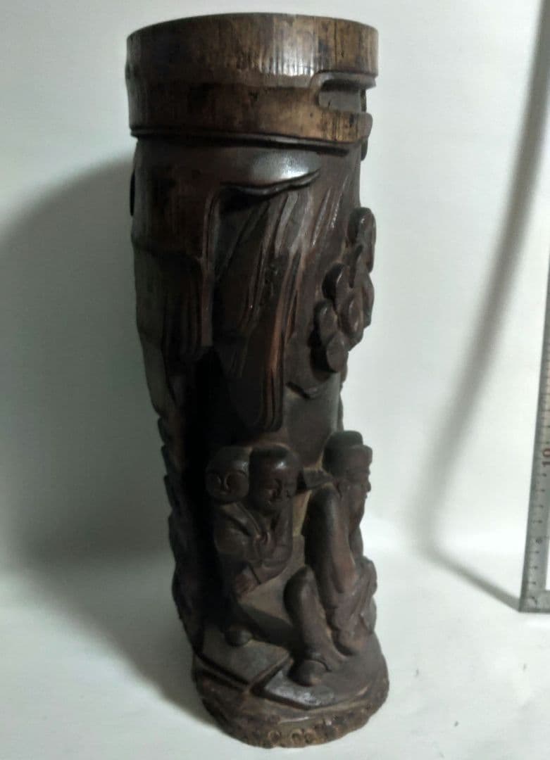 Myday公式アカウント01　筆筒　竹製　竹根　仙人　文人　中国