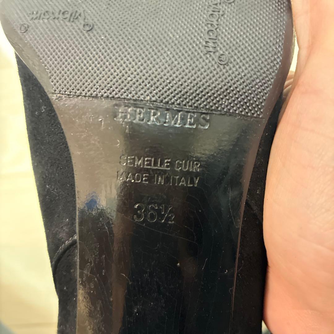 正規品　HERMES エルメス レディース　ブーツ　ブラック　スエード