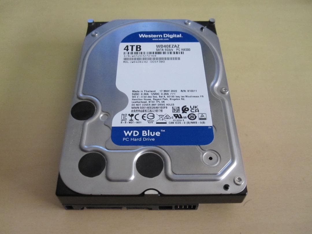 WD Blue　4TB　5400RPM　内蔵ハードディスク