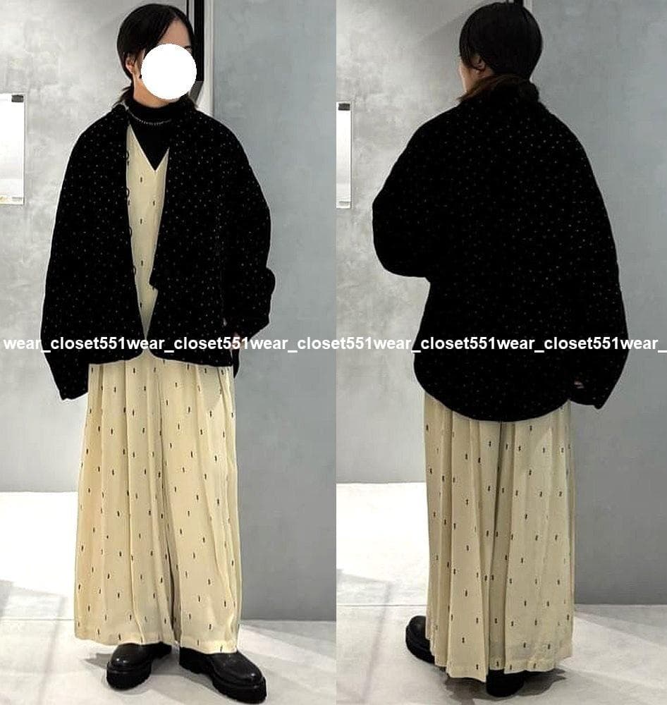 2025 ne Quittez pas☆ベルベットグリッタープリントジャケットF